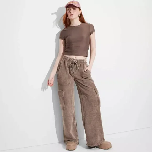 Cargo Sweatpants Wild Fable Sweats NWT Women's High-Rise Wide Leg